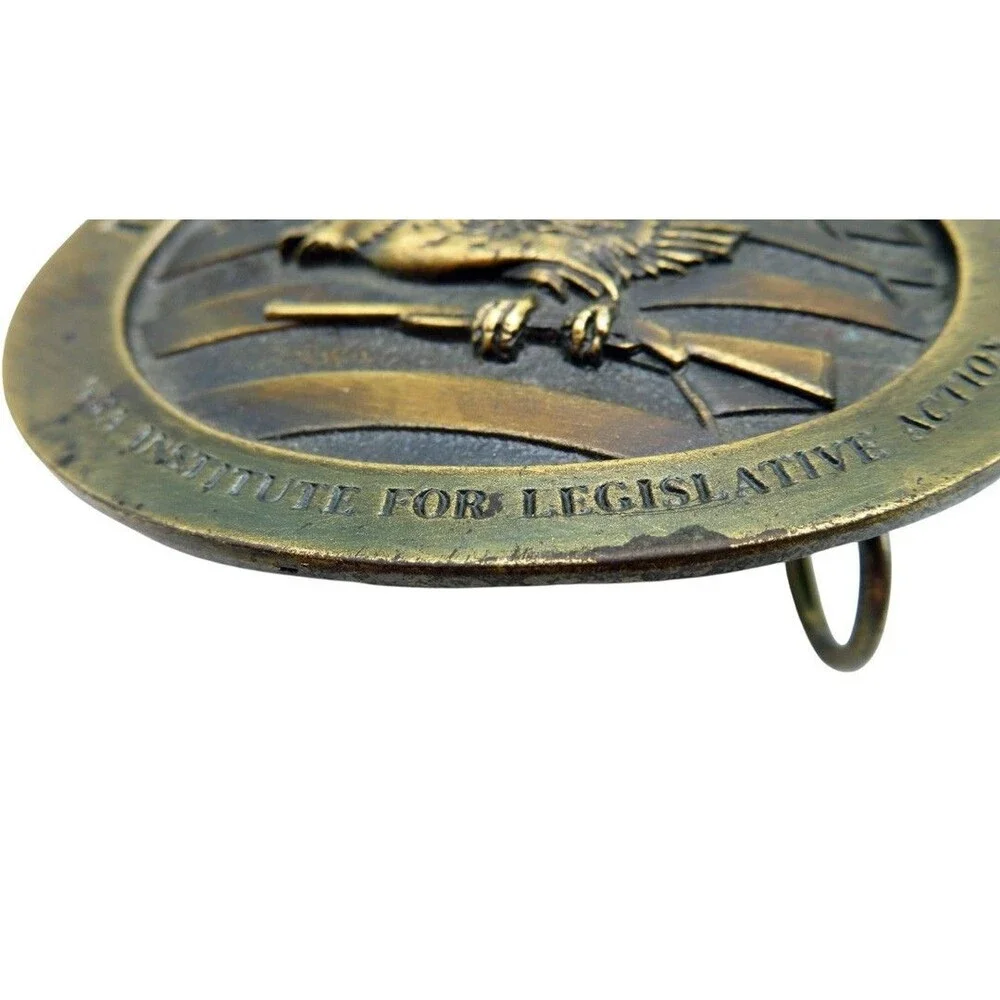 Vintage NRA Firearms Freedom Brass Belt Buckle Institute For Legislative Action